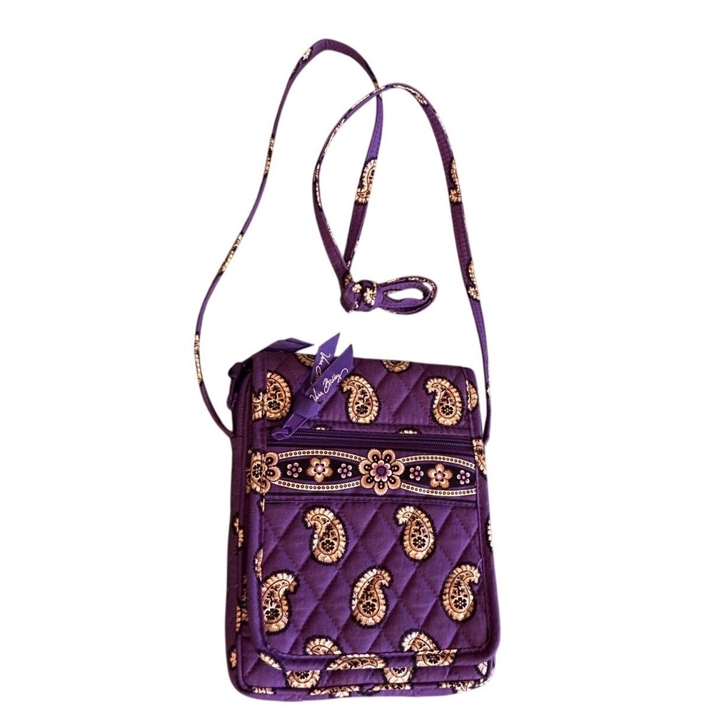 Vera Bradley Simply Violet retired crossbody bag 2010 paisley NWOT‎